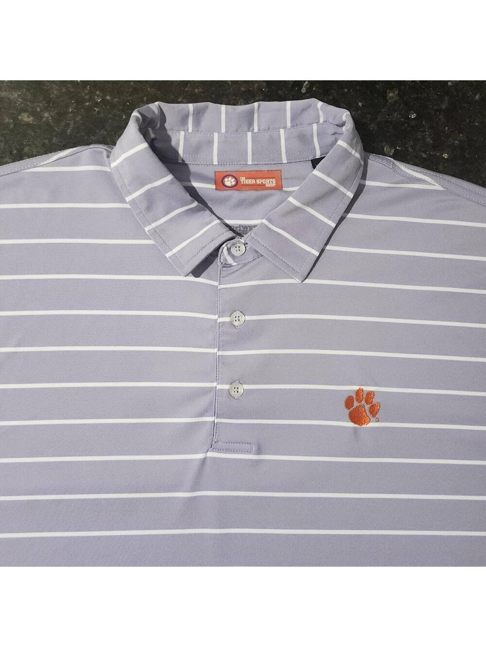 Clemson Tigers Sports Shop Polo Shirt Stretch Performance Striped XXL Game Day